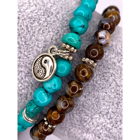 2 Stranded Beaded Bracelet with charm - Picture 3 of 4